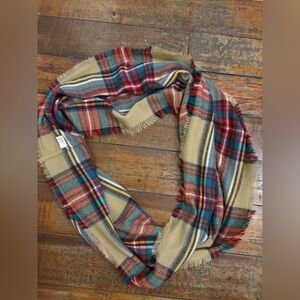 Plaid Fringe Blanket Scarf
